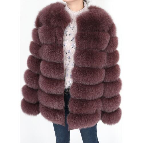 Maomaokong womens long 70cm natural fur real fox coat vest Winter womens jacket coat vest girls leather fashion
