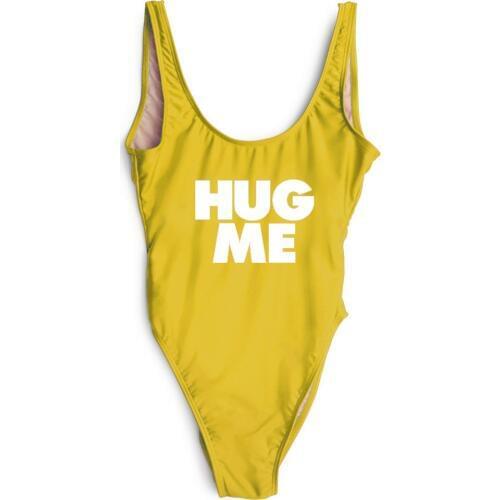 Women Sexy One Piece HUG ME Bodysuit open low back sexy bathing suit Swimwear Beachwear free shipping