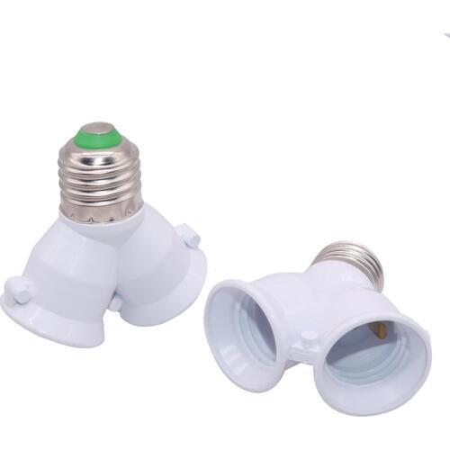 1pcs / lot Lighting Accessories GGB E27-2E27Lamp Holder Converters E27 Twins Lampholders Quality Assurance CE Lamp holder