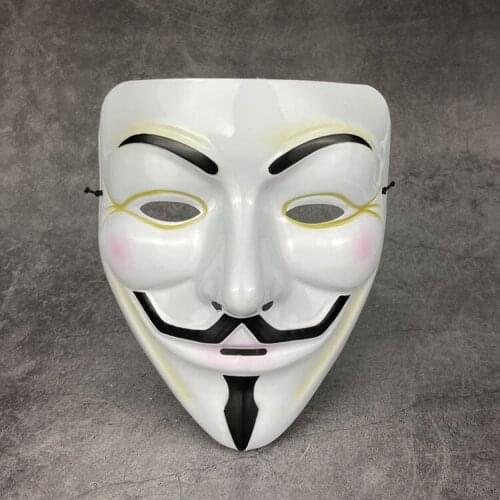 Movie Cosplay V for Vendetta Hacker Mask Anonymous Guy Fawkes Halloween Christmas Party Gift for Adult Kids Film Theme Mask 1PC