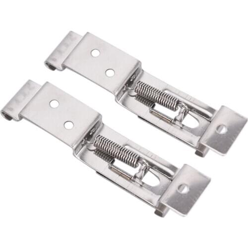 2Pcs European EU Stainless Steel Car Number License Plate Frame Holder Bracket Rack For Camper Trailer Truck Clips Cover Spring
