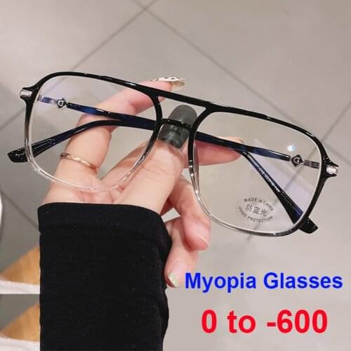 2021 Summer Fashion Myopia Blue Light Blocking Glasses For Women Men Oversized Square Transparent Computer Glasses Frame TR90