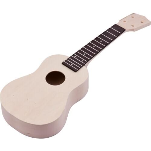 21 Inch Unfinished DIY Soprano Ukulele Ukelele Wooden Handmade Uke Kit for Lovers Beginners