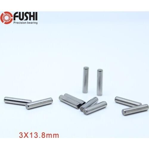 50PCS ) 3*13.8 mm Cylindrical Pin Bearing Roller High Carbon Chromium Bearing Steel Needle SUJ2 Parallel Pins