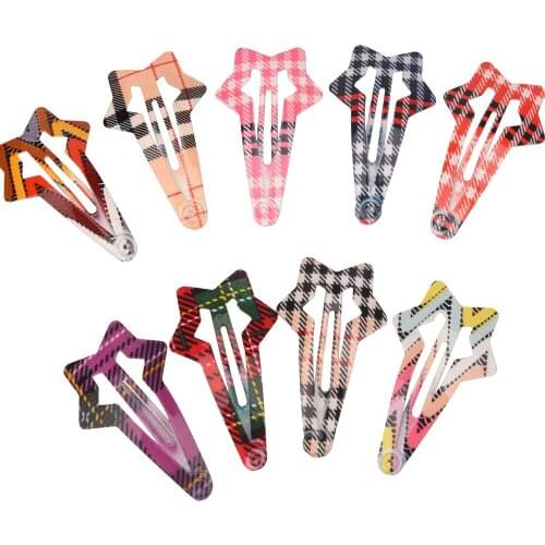 320PCS High Quality Printing Snap Hair Clips Barrette Solid Matel hairpins Boutique Hair accessories Clips Flower Accessory