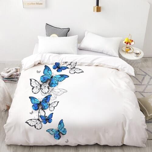 3D Duvet Quilt Cover Set Bedding SetsComforter Bed Linens Pillowcase King Queen Full Double Butterfly