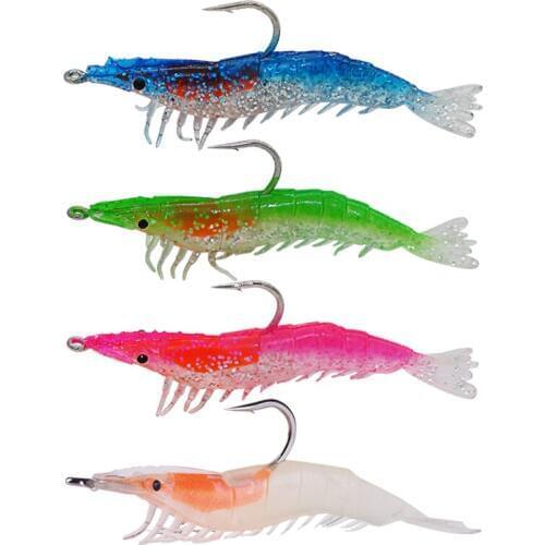 4Pcs Shrimp Soft Bait 9cm/10g 6cm/3.5g Fishing Lure With Hook Isca Artificial Para Pesca Bionic Silicone Baits Camarones Peche