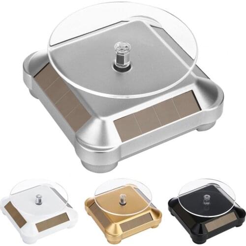Hot Sales Solar Rotating Display Stand 360 Degrees Dual Use Stable Automatic Turntable for Showcase