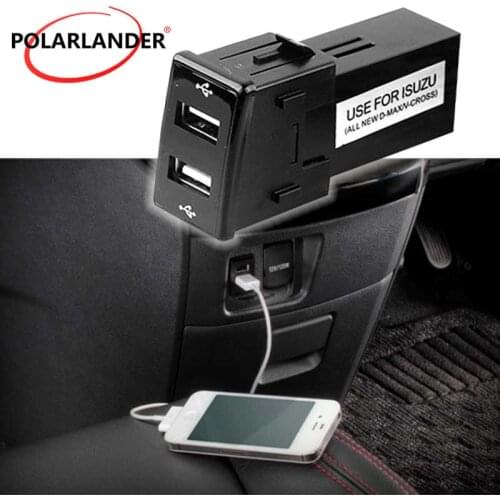 ABS Dual USB Car Charger Socket Dashboard 12V 2.1A Phone Charger Interface Socket Car Charger Use for Isuzu