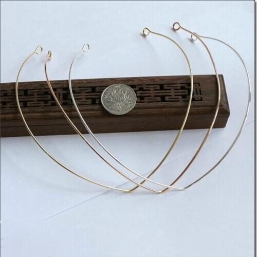 20pcs V-shaped Headband Double Hoop Headband Heart Shape Connectors Bases for Headband DIY Jewelry Accessories