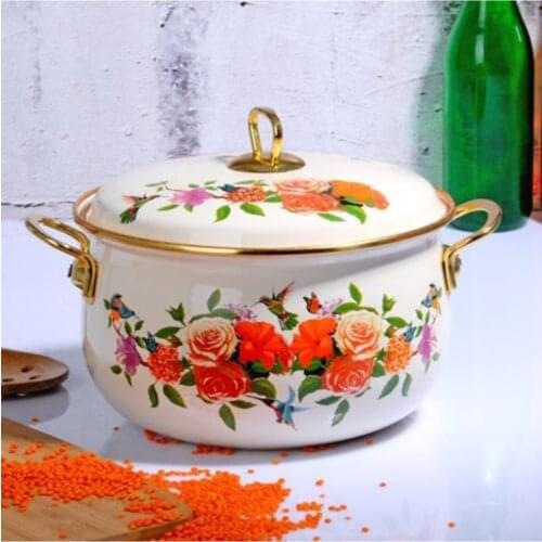 Kosova Enamel Pots 22 Cm Flower-405 nostalgia pots