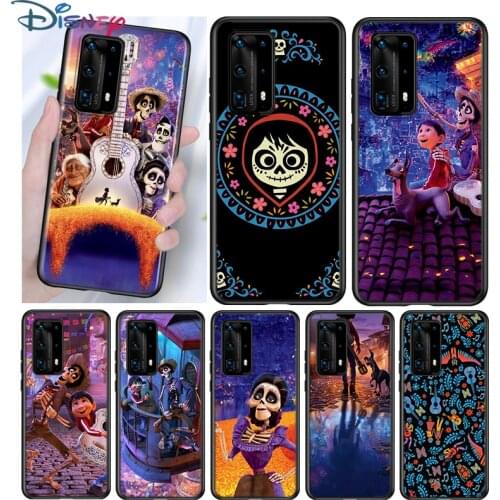 Movie-Coco Silicone Cover For Huawei P40 P30 P20 Pro P10 P9 P8 Lite E Plus 2019 2017 5G Black Phone Case