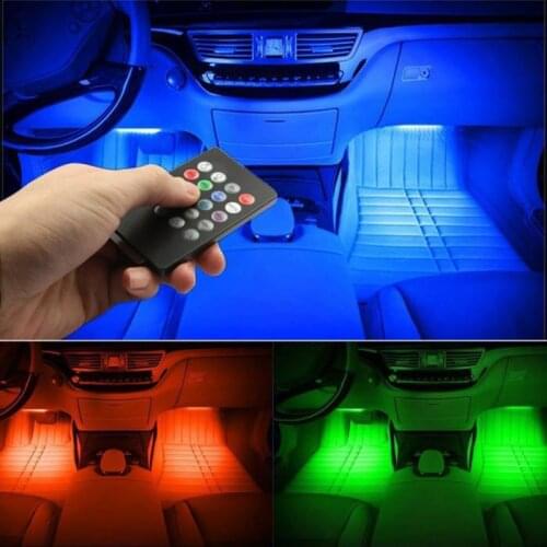 Foot Light Auto Decorative Lamp Auto Decorative Interior Wireless Dynamic USB LED RGB Atmosphere Strip Foot Sole Strip Light