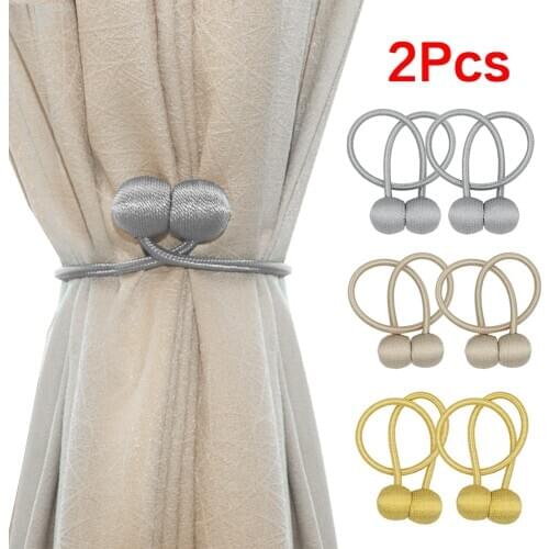 Magnetic Pearl Ball Curtain Tiebacks Tie Backs Holdbacks Buckle Clips Accessory Curtain Rods Accessoires Curtain Decorative