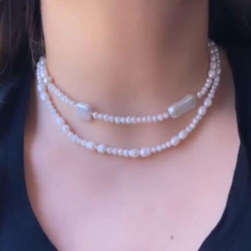 Minimalist natural freshwater pearl necklace for women charm wild neck Jewelry 2020 new exquisite simple choker gift for friend