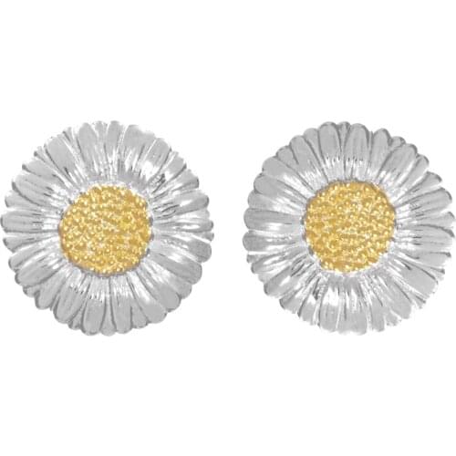 Fashion AMB Silver Daisy Earrings Studs Simple Compact Female Cute Daisy Earrings Hip Hop Temperament Pin Jewelry Party Gifts