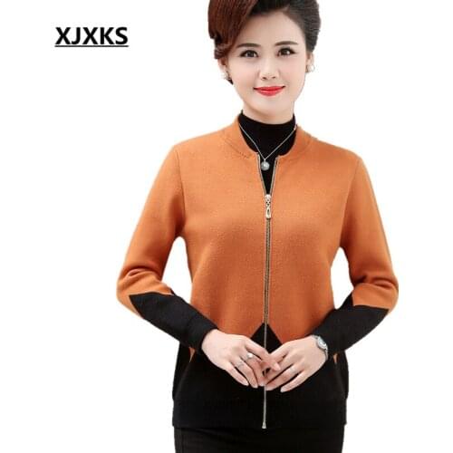 XJXKS Fashion Hooded Women Sweater Coat 2020 Autumn Winter New Plus Size High Quality Cashmere Knit Cardigan Women Jacket