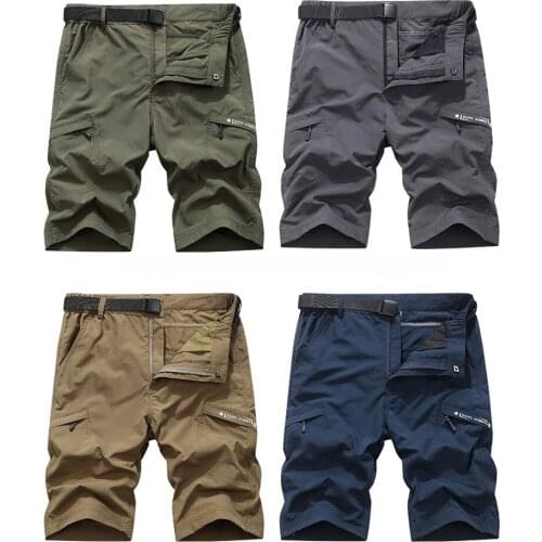 Men Short Pants For Summer 2021 Casual Solid Color Loose Elastic Plus Size Outside Male Shorts Streetwear Cargo Trousers C2664