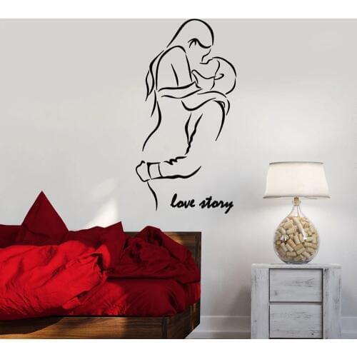 Love Story Wall Stickers For Bedroom Boy And Girl Vinyl Wall Decal Decor Cafe Home Decoration Accessories For Living Room W434