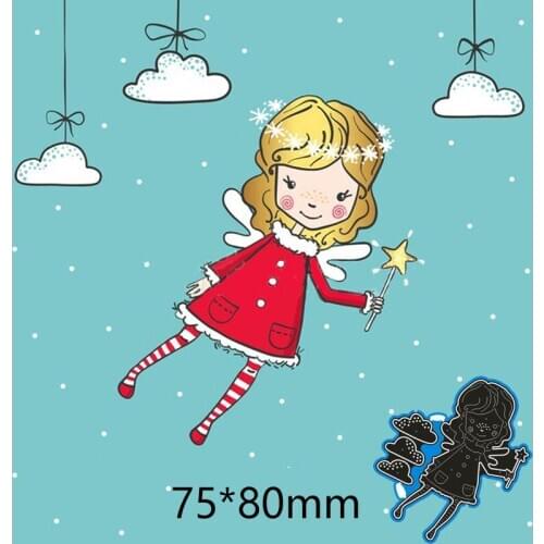 75*80mm New Metal Cutting Little girl with wings Stencils for DIY Scrapbooking Paper Cards Craft Making Craft Decoration
