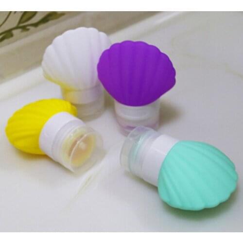 Shell Portable Silicone Refillable Bottle Empty Travel Packing Press For Lotion Shampoo Cosmetic Squeeze Containers