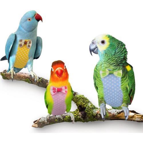 Adjustable Parrot Bird Diaper Cockatiel Flying Suit Leash Hand Made Pigeon Parrots Cute Clothes Supplies 2 Size