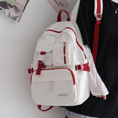 Panelled Large-capacity Backpack Women Men Summer Harajuku School Backpack Bag Female College Travel Laptop Bags Ruckpack Ladies