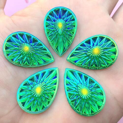 20*30mm Strass Drop Shape Resin Gems Flat Back For Crafts Scrapbooking DIY Clothes wedding decoration -B896*4
