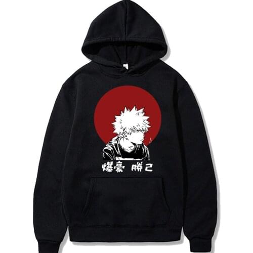 Anime My Hero Academia Akugou Katsuki Hoodie Long Sleeve Basic Oversized Sweatshirt Printed Classic Men Funny Pullover Tops