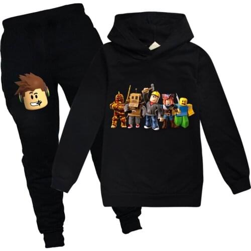 MINECRAFT Anime Hoodies Kids Sweatshirts 2Pcs Set Girls Tops Boys Christmas Clothes Casual Children Hooded Sportswear Suits