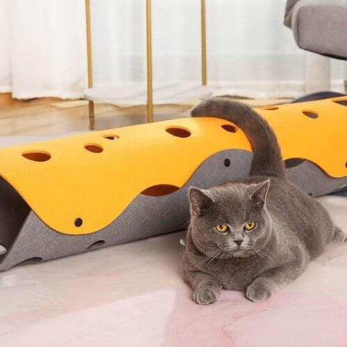Foldable Cat Tunnel Pet Toys Funny Pet High Quality Felt Tunnel Games for Cats Indoor Multiple Holes Kitten Cat Tunnel Tube