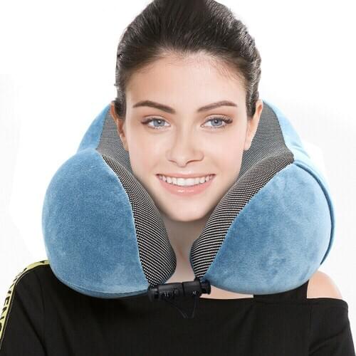 U -Shaped Pillow Memory Foam Rebound Travel Neck Pillows Soft Slow Neckrest Head Rest Cervical Healthcare Train Plane Pillow
