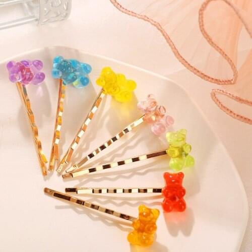 Candy Bears Hair Clips Barrettes Colored Bear Hairpin Women Girls Hairgrips Pins Hair Band Acccessories Hair Pins