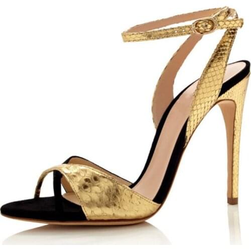 Womens sandals New summer 2021 Color matching Round head and thin heel overlapping Barefoot High heeled shoes for dinner party