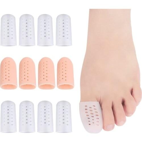 1Pair Finger Toe Protector Silicone Gel Cover Cap Toe Separator Stretchers Tube Corns Preventing Blisters Pain Relief Foot Care