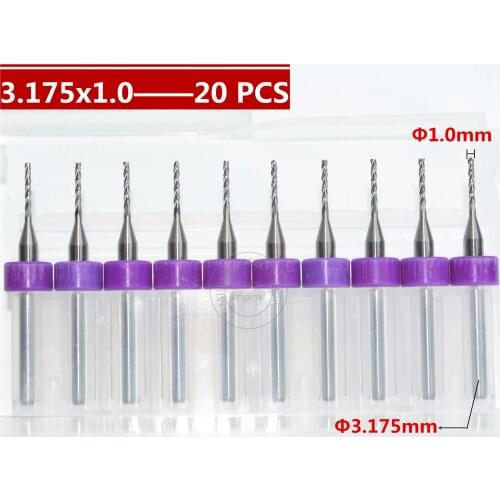 10PCS-3.175mm*1.0mm,CNC Computer machine tool,Print Circuit Board drill,woodworking router bit, Carbide Micro Drilling Bits