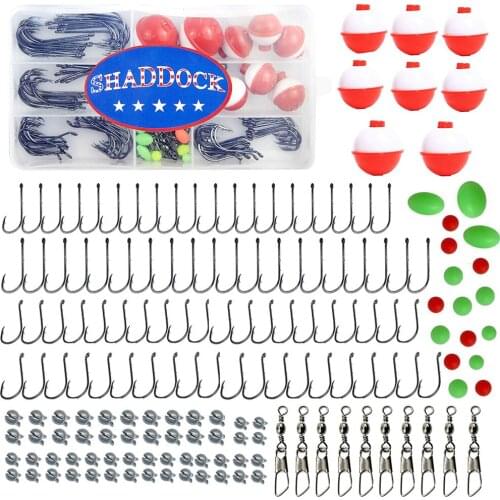 160Pcs/Box Fishing Tackle Kit Include Octopus Fishing Hook Baitholder Hooks Sinkers Bobbers Fishing Swivel And Beads