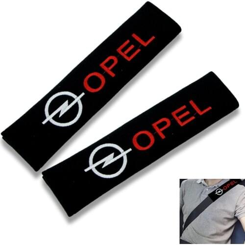 2pcs Cotton Car Badge Seat Belt Shoulder Protection Cushion for Opel Astra H G J Insignia Mokka Zafira Corsa Vectra C D