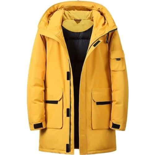 2019 premium brand Fashion mens keep warm in winter 90% White duck down jacket/Male long hoodie Super light Casual coats