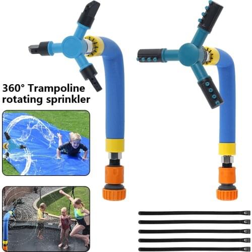 360 Degrees Rotating Gardening Toys Trampoline Sprinkler Set Summer Outdoor Water Park-game Sprinkler Waterpark Toys For Boys
