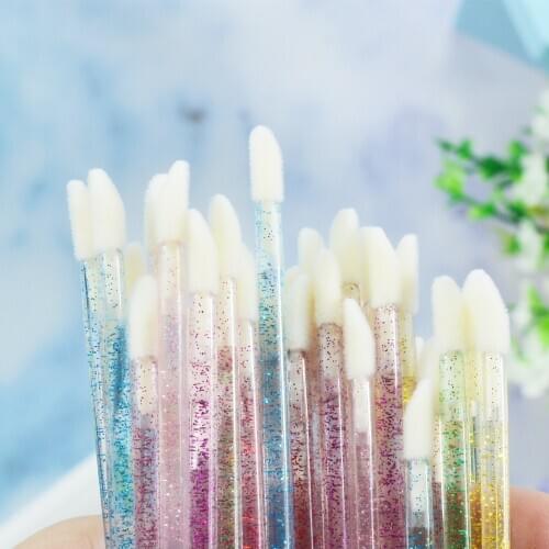 50pcs Disposable Cosmetic Makeup Lip Brush Lipstick Lip Glossy Wands Pen Cleaner Applicator Eyeshadow Lip Gloss Brushes Tools