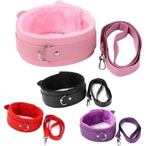 BDSM Sex Toys Bondage Faux Leather Neck Collar Sexual Stimulation Flirting Leash Sexy Restraint for Couples Adult SM Products