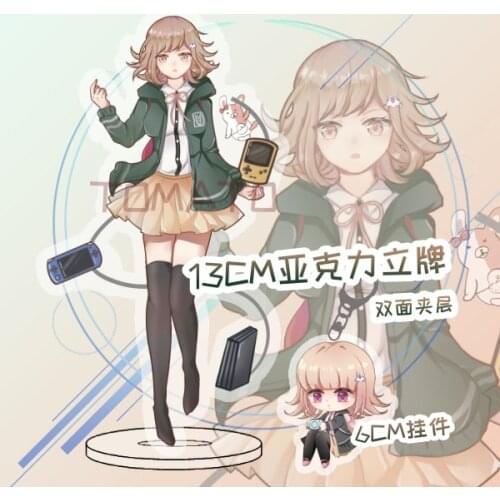 Danganronpa: Trigger Happy Havoc Anime Nanami ChiaKi Stand Model Desktop Decor Acrylic Charm Keychains Itabag Pendant Toy Gifts