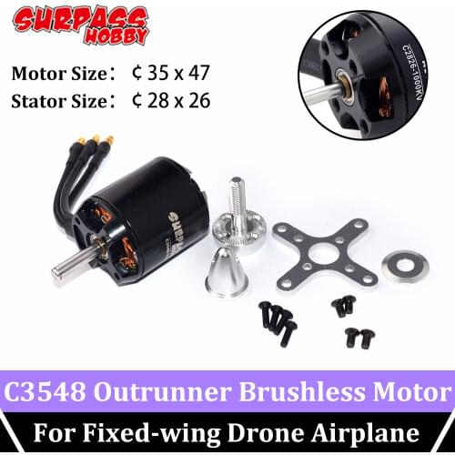 SURPASS HOBBY 2pcs Brushless Motor C3548 1000KV 1350KV 1900KV 50A 14Pole Motor for RC Model Fixed Wing Drone Airplane Helicopter