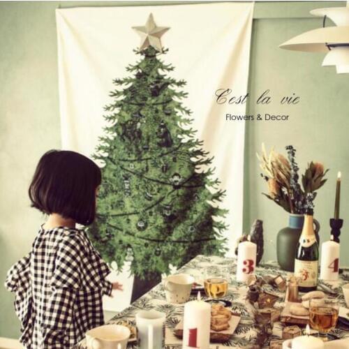 INS HOT XMAS Art Home Wall Hanging Christmas Tree Tapestry Cloth Wall Ornamentation Wall Decor High Quality Tapestry Home Decor