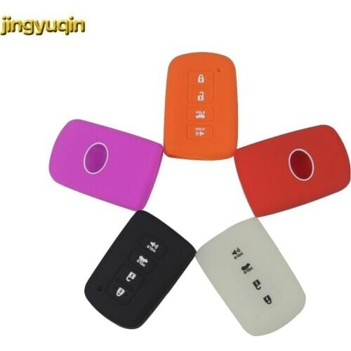 Jingyuqin 4 Button Luminous OPT Silicone Car Key Cover Case For Toyota Camry Avalon Rav4 Highlander 2012 2013 2014 2015 No Logo