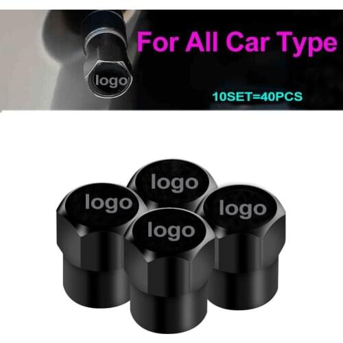 10set 40pcs Full Black Car Rim Tire Valve Caps Accessory Stem Valves Covers Dust Dustproof Caps for All Car Styling