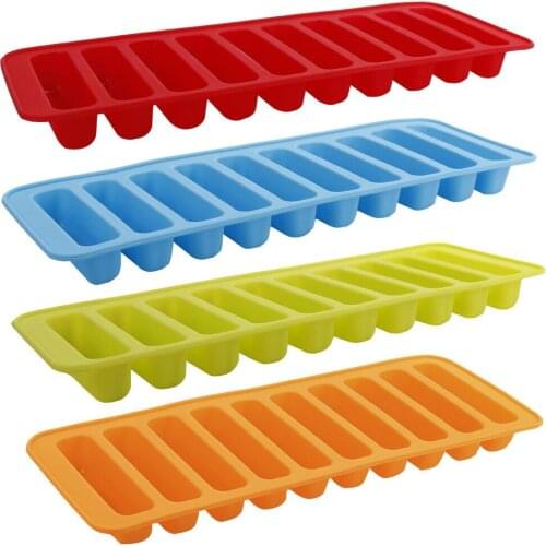 Reusable Cylinder 10 Cells Silicone Ice Cube Tray Molds Freeze Ice Mould Water Bottle Pudding Jelly Chocolate Cookies Mold Maker