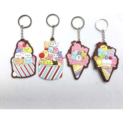 6 to 9CM Sumikkogurashi Ice Cream Anime Key Chain PVC Figure Keyring cute Toys Keychain Keyholder Birthday Gift NEW