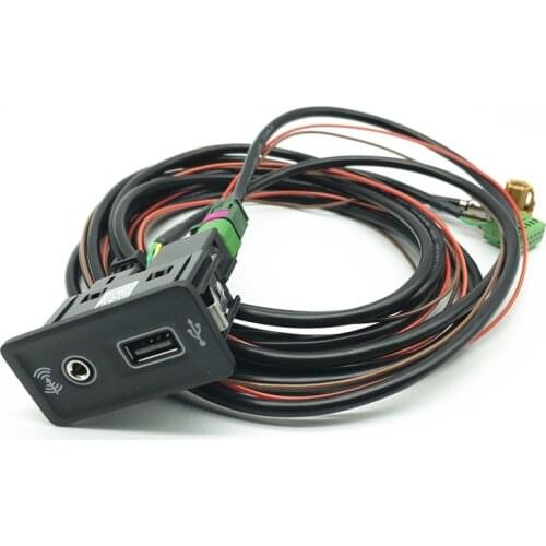 For Golf 7 MK7 VII CarPlay media USB AUX Switch MIB2 MDI USB AMI Adapter Plug Socket Cable wiring Harness 5G0035222F 5QD035726E